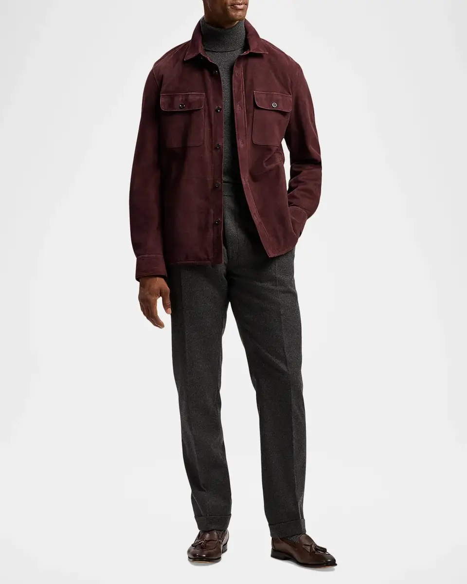 Ralph Lauren Purple Label Calloway Suede Shirt Jacket | Thumbnail 2