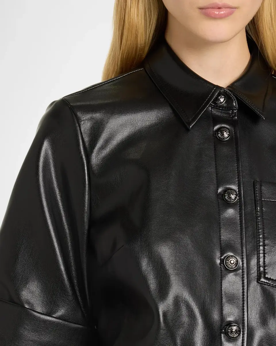 Cinq à Sept Vegan Leather Button-Front Shirt | Thumbnail 5 Cinq à Sept Vegan Leather Button-Front Shirt | Thumbnail 5