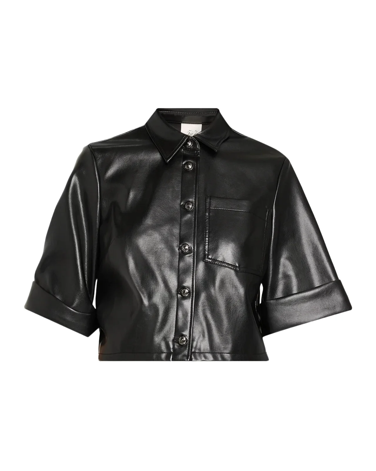 Cinq à Sept Vegan Leather Button-Front Shirt
