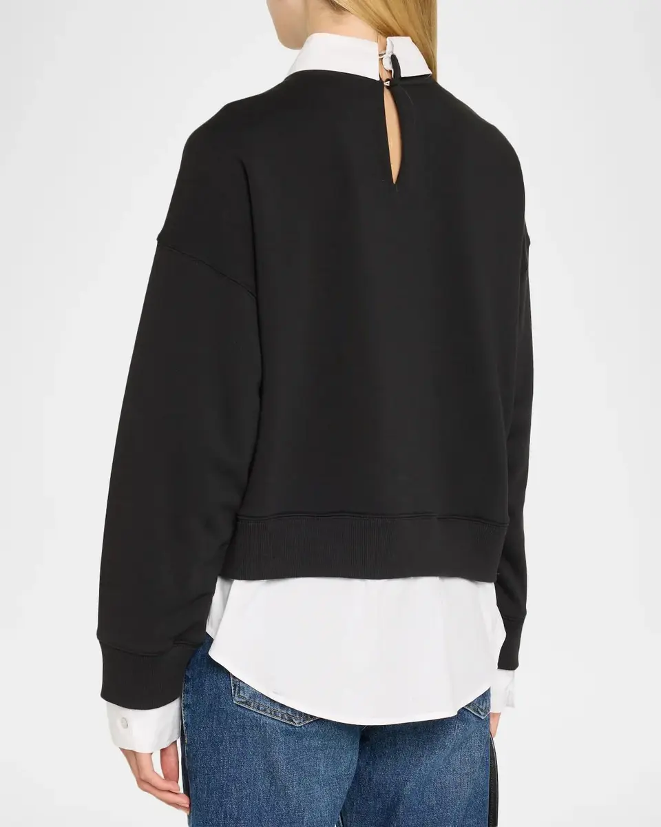 Cinq à Sept Rhinestone Roses Layered Sweatshirt | Thumbnail 3 Cinq à Sept Rhinestone Roses Layered Sweatshirt | Thumbnail 3