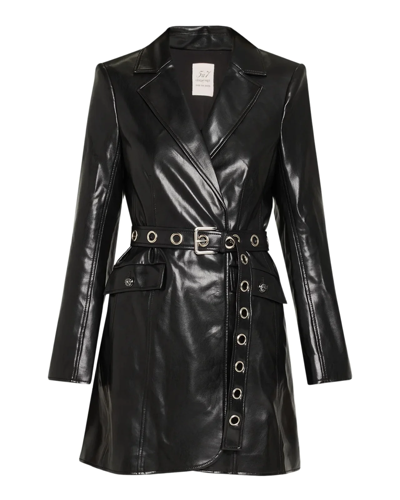 Cinq à Sept Vegan Leather Trench-Style Mini Dress