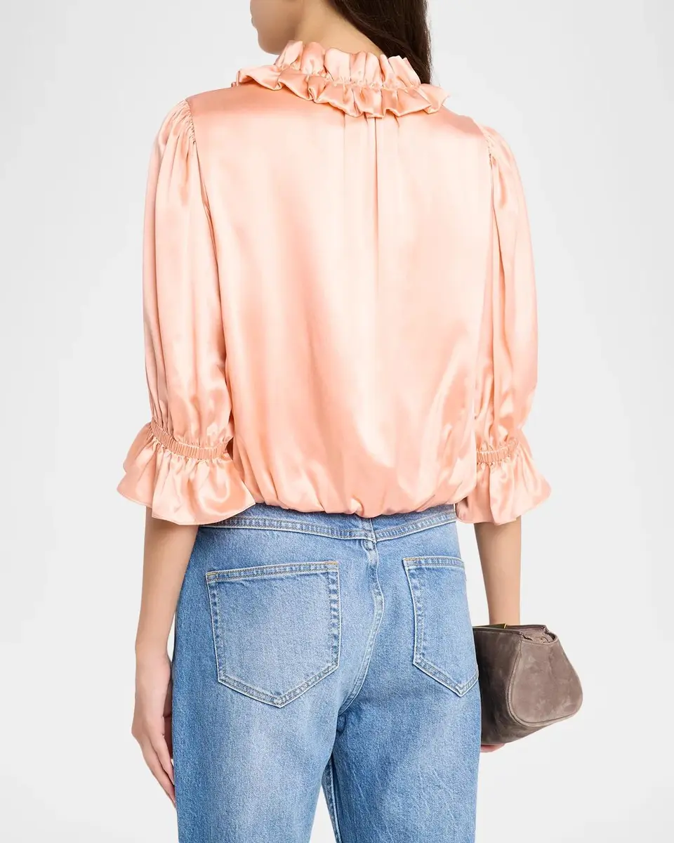 Cinq à Sept Luciana Ruffled Silk Blouse | Thumbnail 3 Cinq à Sept Luciana Ruffled Silk Blouse | Thumbnail 3