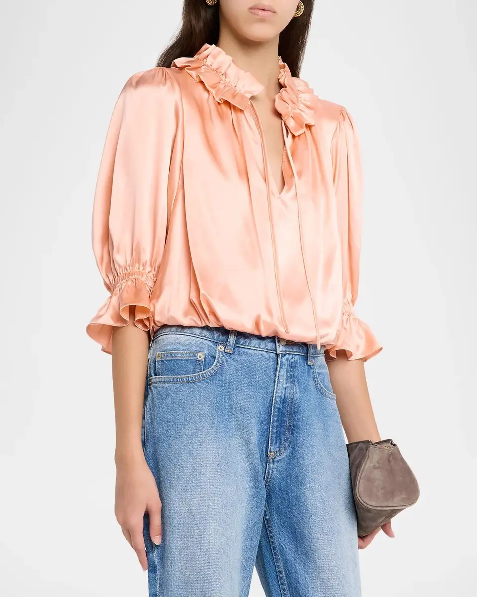 Cinq à Sept Luciana Ruffled Silk Blouse | Thumbnail 4 Cinq à Sept Luciana Ruffled Silk Blouse | Thumbnail 4