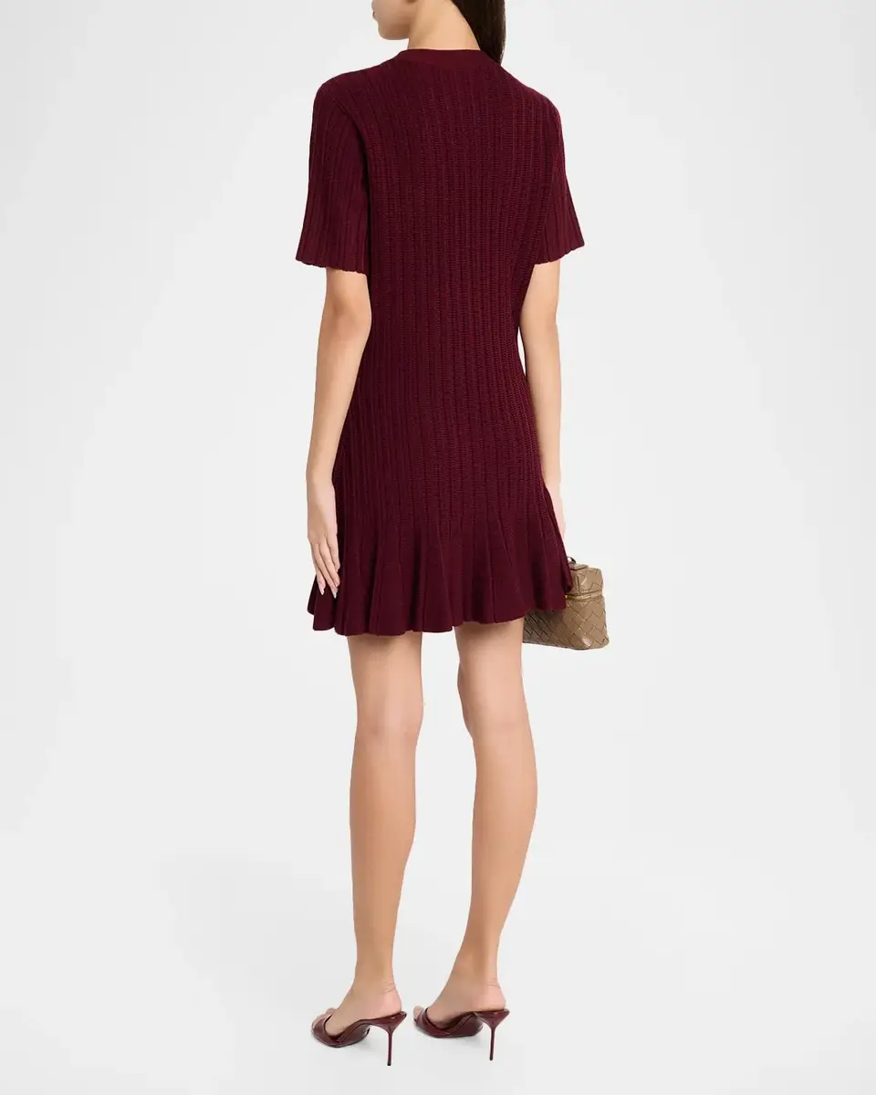 Cinq à Sept Calyssa Embellished-Button Wool-Blend Mini Dress | Thumbnail 3