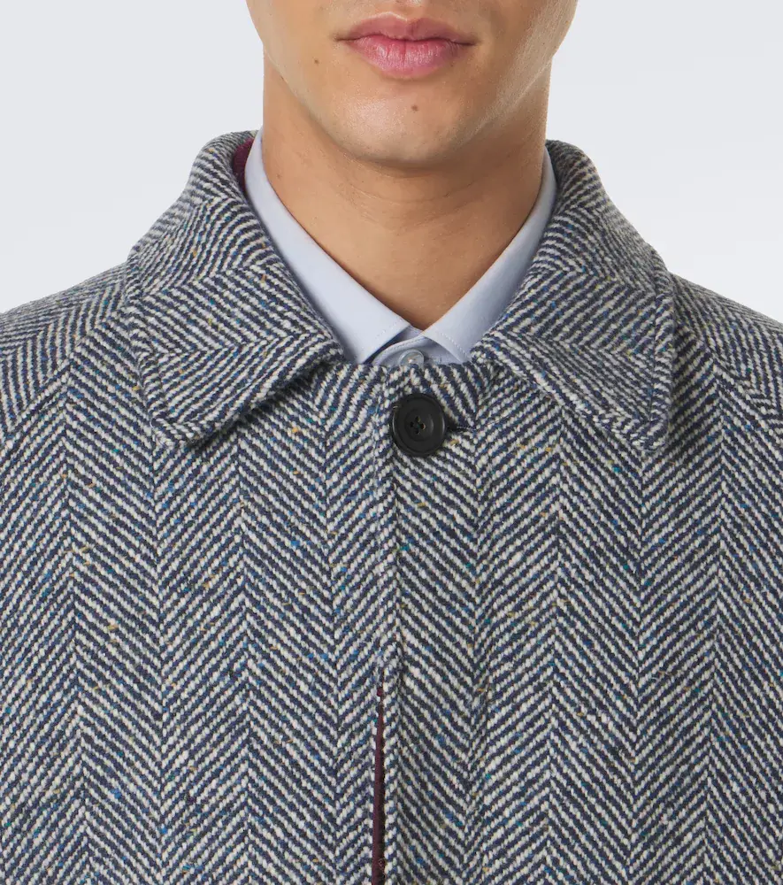 Rubinacci Herringbone wool, silk, and cashmere coat | Thumbnail 4