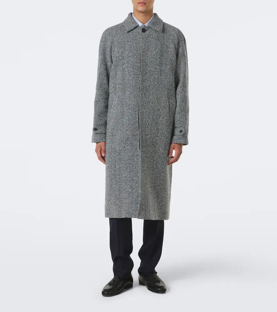 Rubinacci Herringbone wool, silk, and cashmere coat | Thumbnail 5