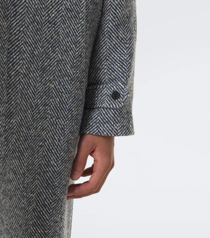 Rubinacci Herringbone wool, silk, and cashmere coat | Thumbnail 6