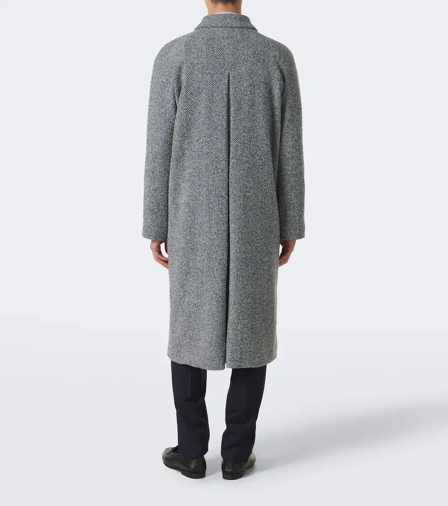 Rubinacci Herringbone wool, silk, and cashmere coat | Thumbnail 7