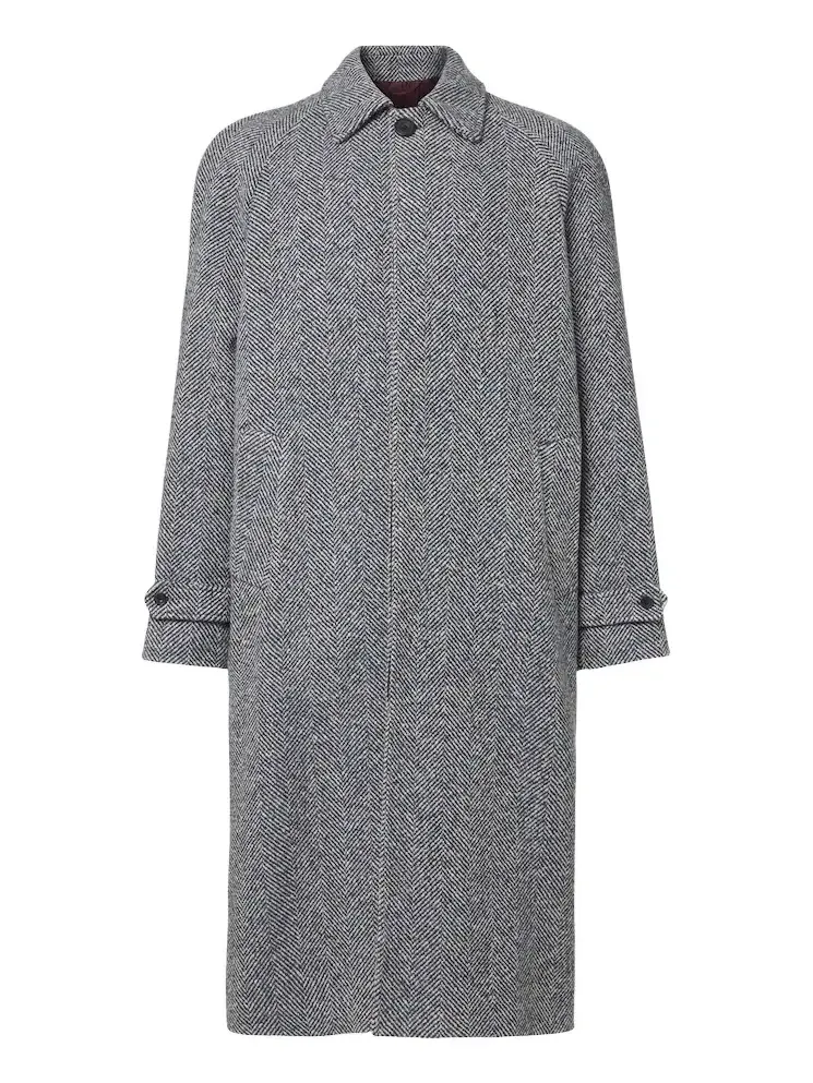 Rubinacci Herringbone wool, silk, and cashmere coat