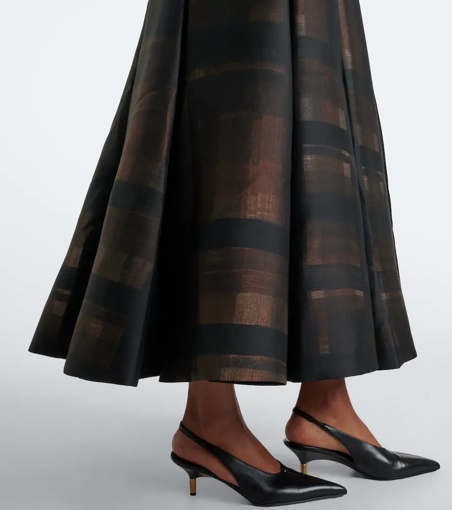 Emilia Wickstead Sylvane checked pleated mikado midi skirt | Thumbnail 4 Emilia Wickstead Sylvane checked pleated mikado midi skirt | Thumbnail 4