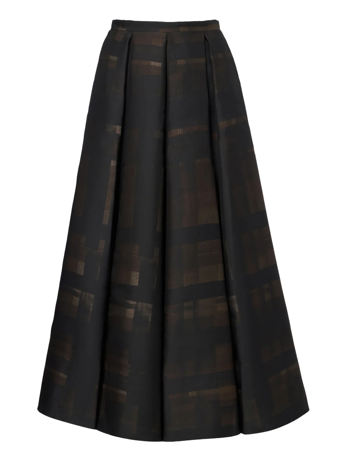 Emilia Wickstead Sylvane checked pleated mikado midi skirt