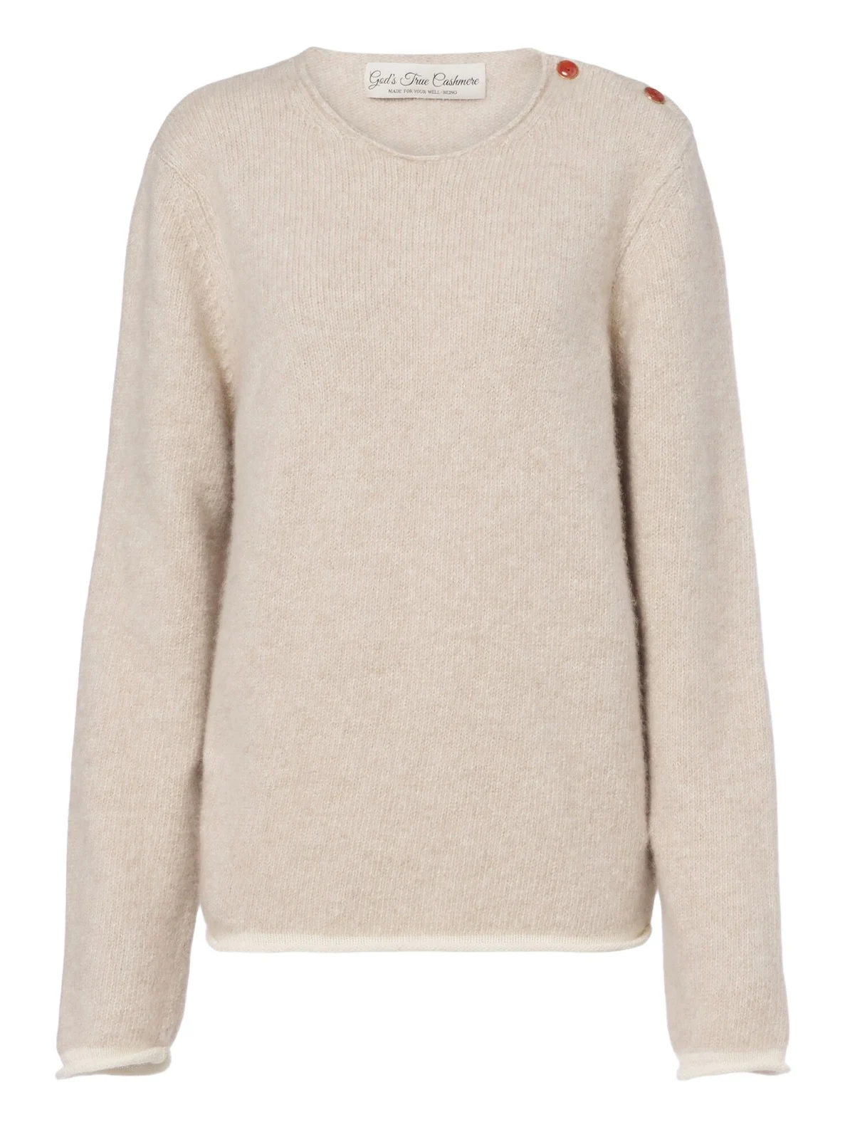 God’s True Cashmere Sand cashmere sweater with carnelians