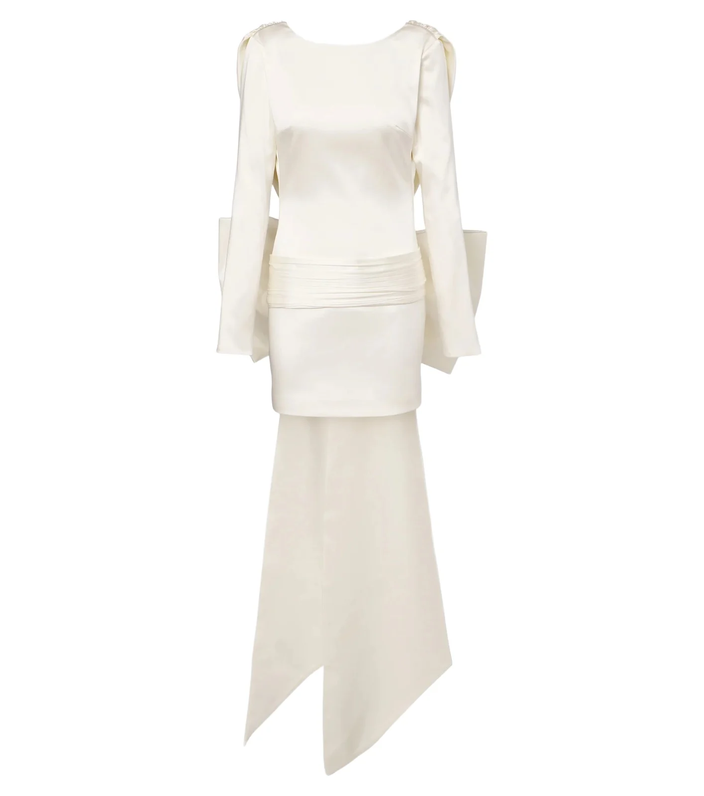 Isthar bow-detail satin minidress
