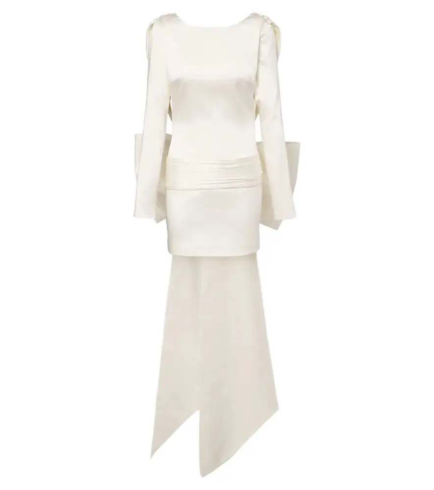 Isthar bow-detail satin minidress Isthar bow-detail satin minidress