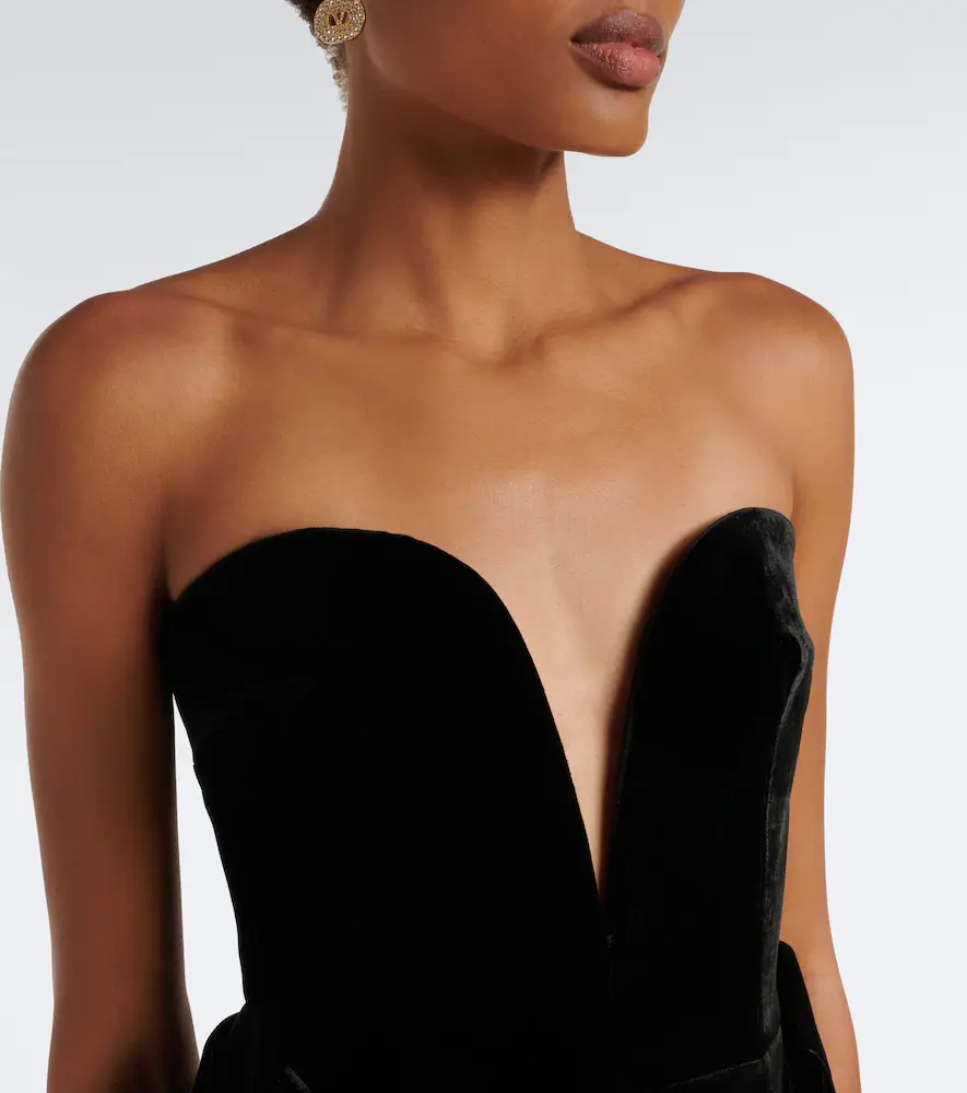 The New Arrivals Ilkyaz Ozel Delphis velvet bustier gown | Thumbnail 2