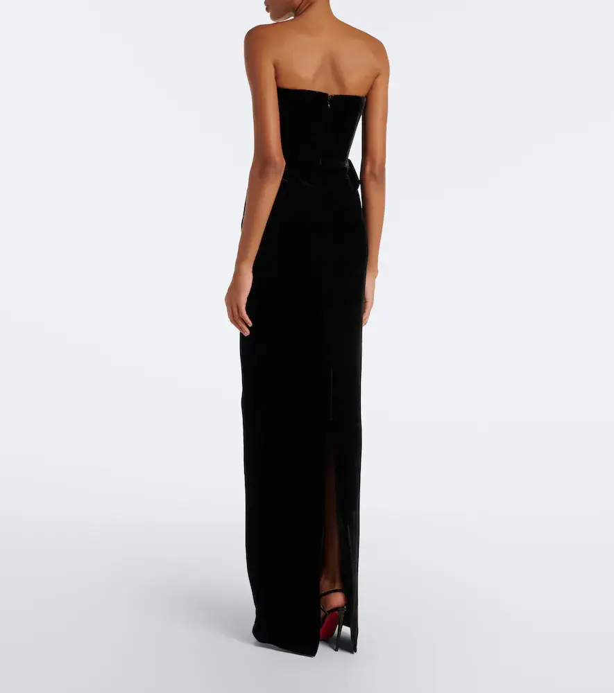 The New Arrivals Ilkyaz Ozel Delphis velvet bustier gown | Thumbnail 4