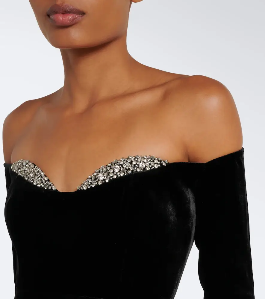 The New Arrivals Ilkyaz Ozel Farah embellished velvet bustier gown | Thumbnail 4 The New Arrivals Ilkyaz Ozel Farah embellished velvet bustier gown | Thumbnail 4