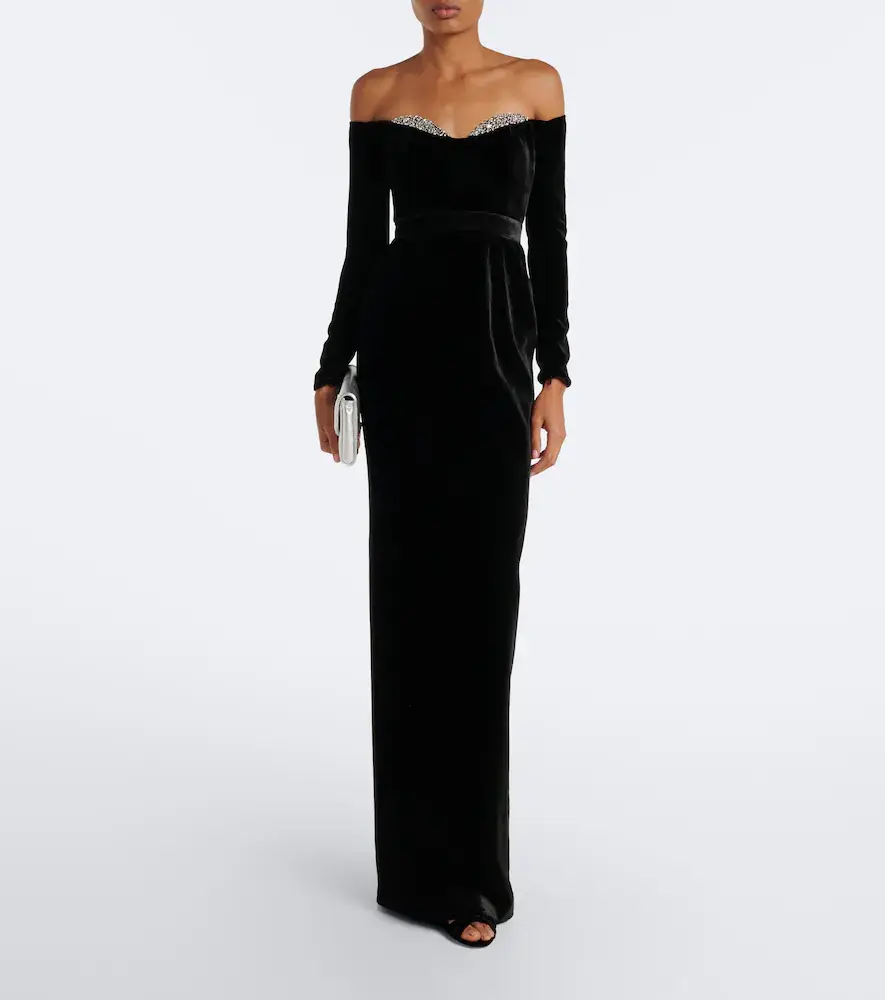 The New Arrivals Ilkyaz Ozel Farah embellished velvet bustier gown | Thumbnail 5 The New Arrivals Ilkyaz Ozel Farah embellished velvet bustier gown | Thumbnail 5