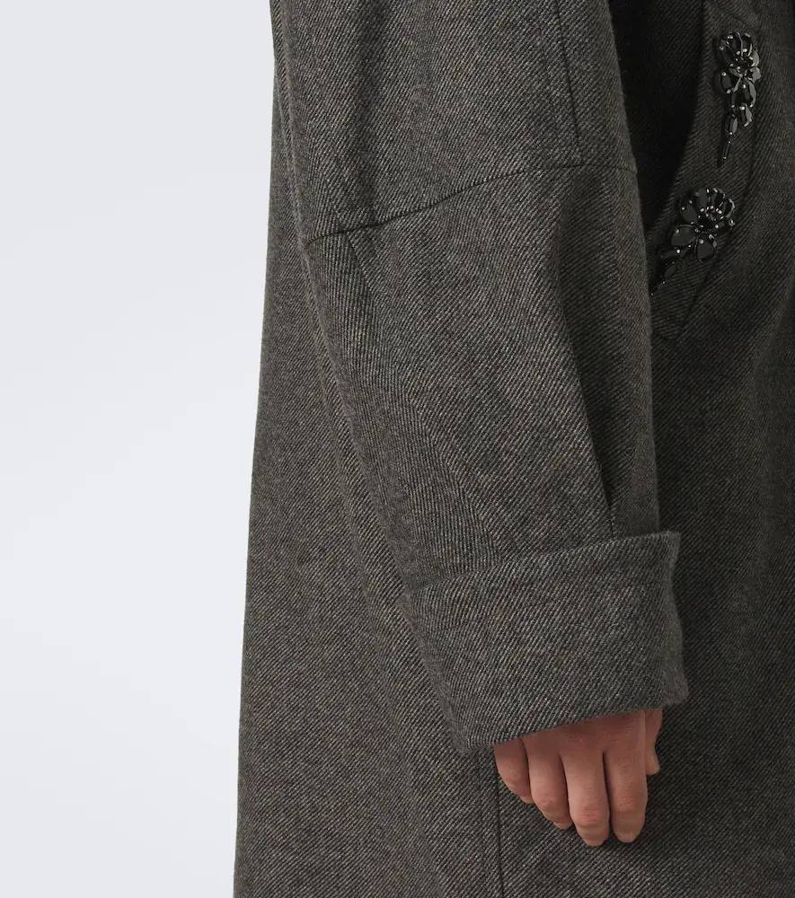 Simone Rocha Embellished oversized wool-blend coat | Thumbnail 2