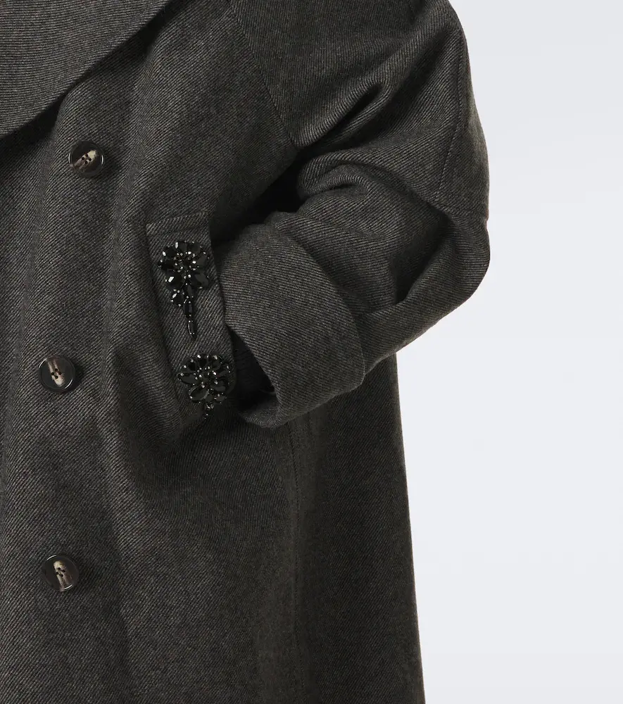 Simone Rocha Embellished oversized wool-blend coat | Thumbnail 4