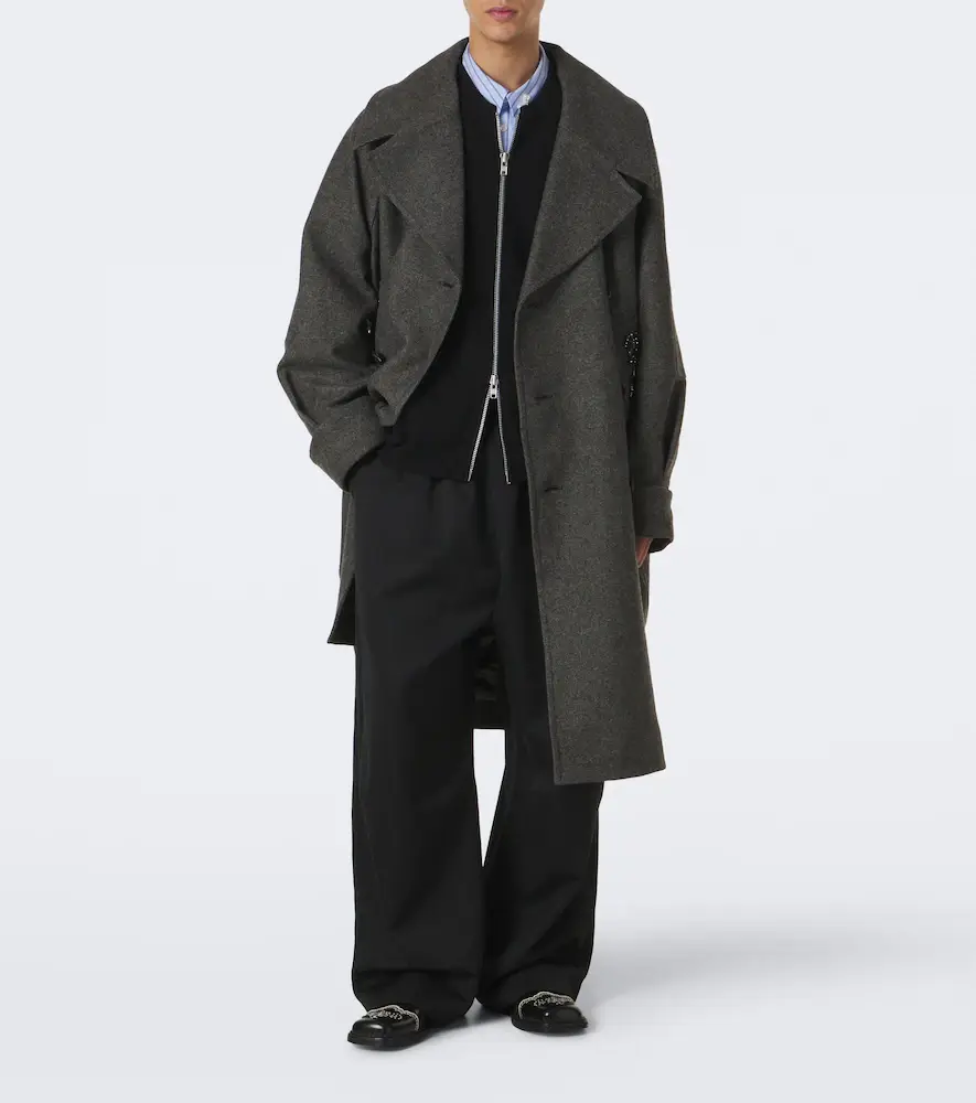 Simone Rocha Embellished oversized wool-blend coat | Thumbnail 6