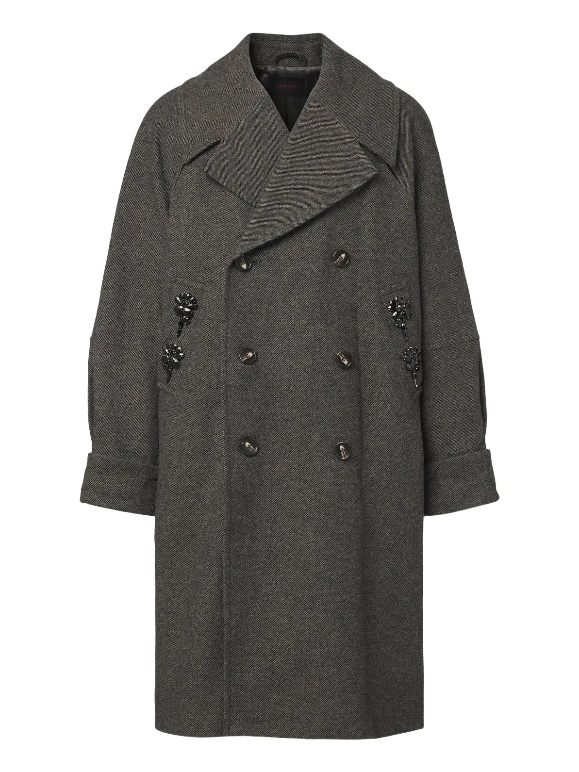 Simone Rocha Embellished oversized wool-blend coat