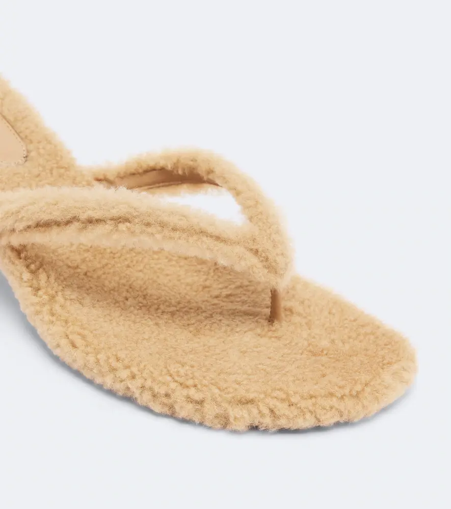 Amina Muaddi Juliette shearling thong sandals | Thumbnail 2 Amina Muaddi Juliette shearling thong sandals | Thumbnail 2
