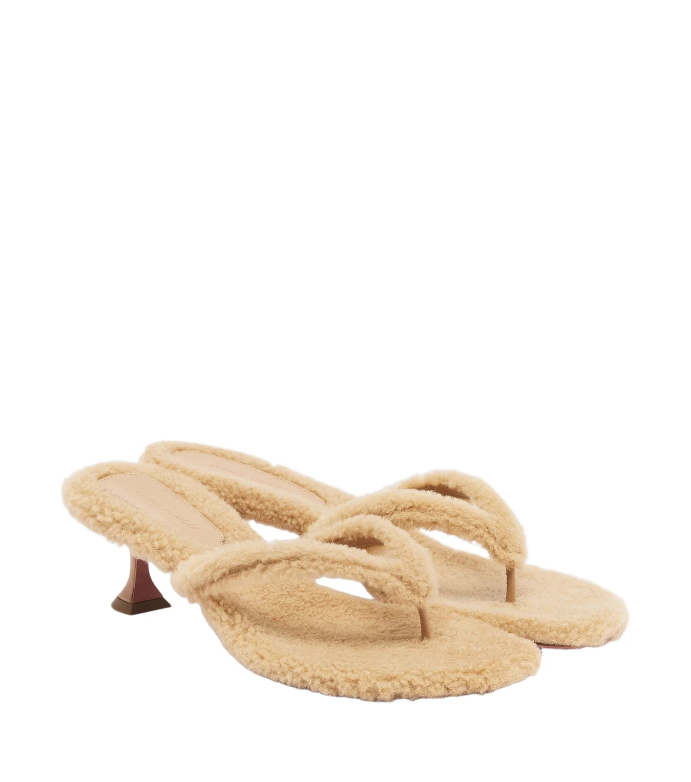 Amina Muaddi Juliette shearling thong sandals