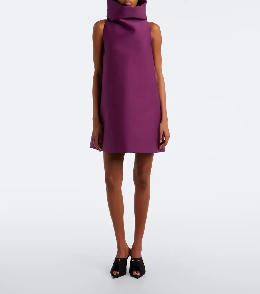 Balenciaga Wool and silk-blend minidress | Thumbnail 4 Balenciaga Wool and silk-blend minidress | Thumbnail 4