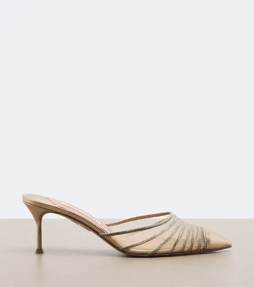 Aquazzura Dream Girl leather and mesh mules | Thumbnail 3 Aquazzura Dream Girl leather and mesh mules | Thumbnail 3