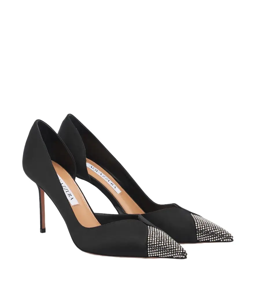 Narcisse crystal-embellished satin pumps Narcisse crystal-embellished satin pumps