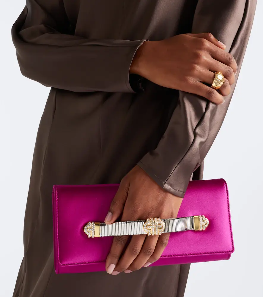 BVLGARI Tubogas embellished satin clutch | Thumbnail 2