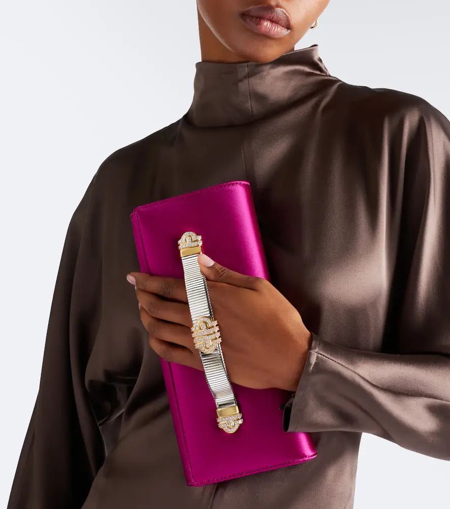 BVLGARI Tubogas embellished satin clutch | Thumbnail 5
