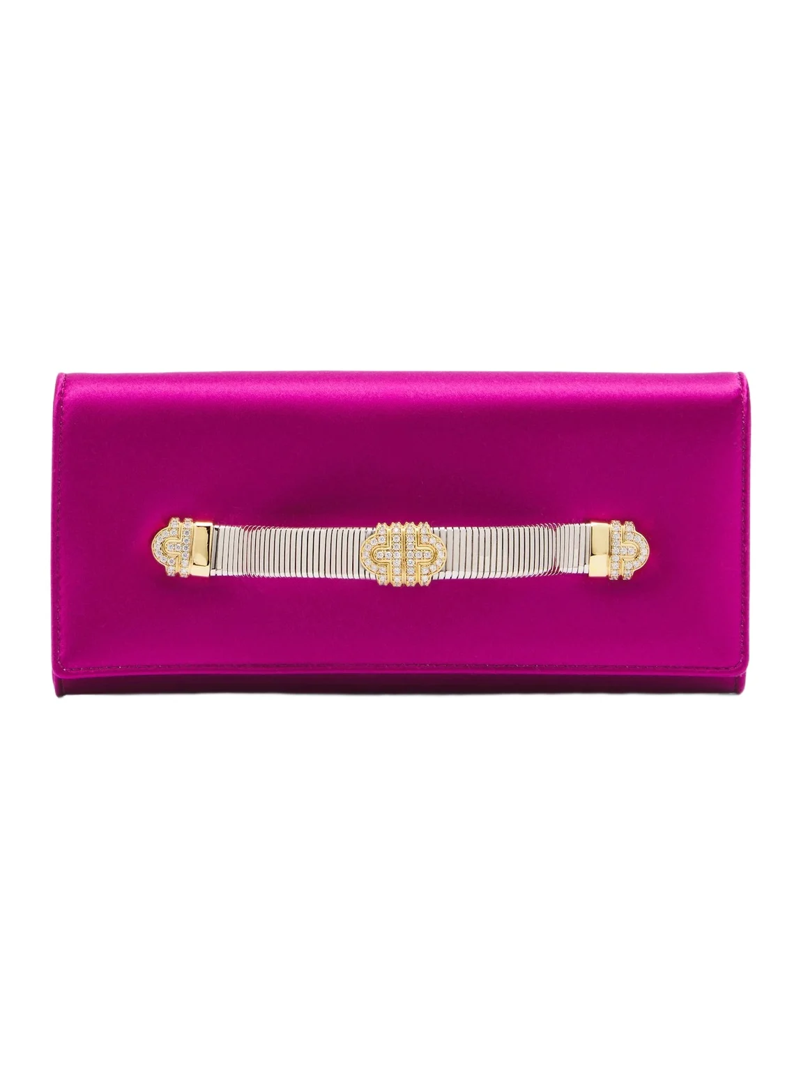 BVLGARI Tubogas embellished satin clutch