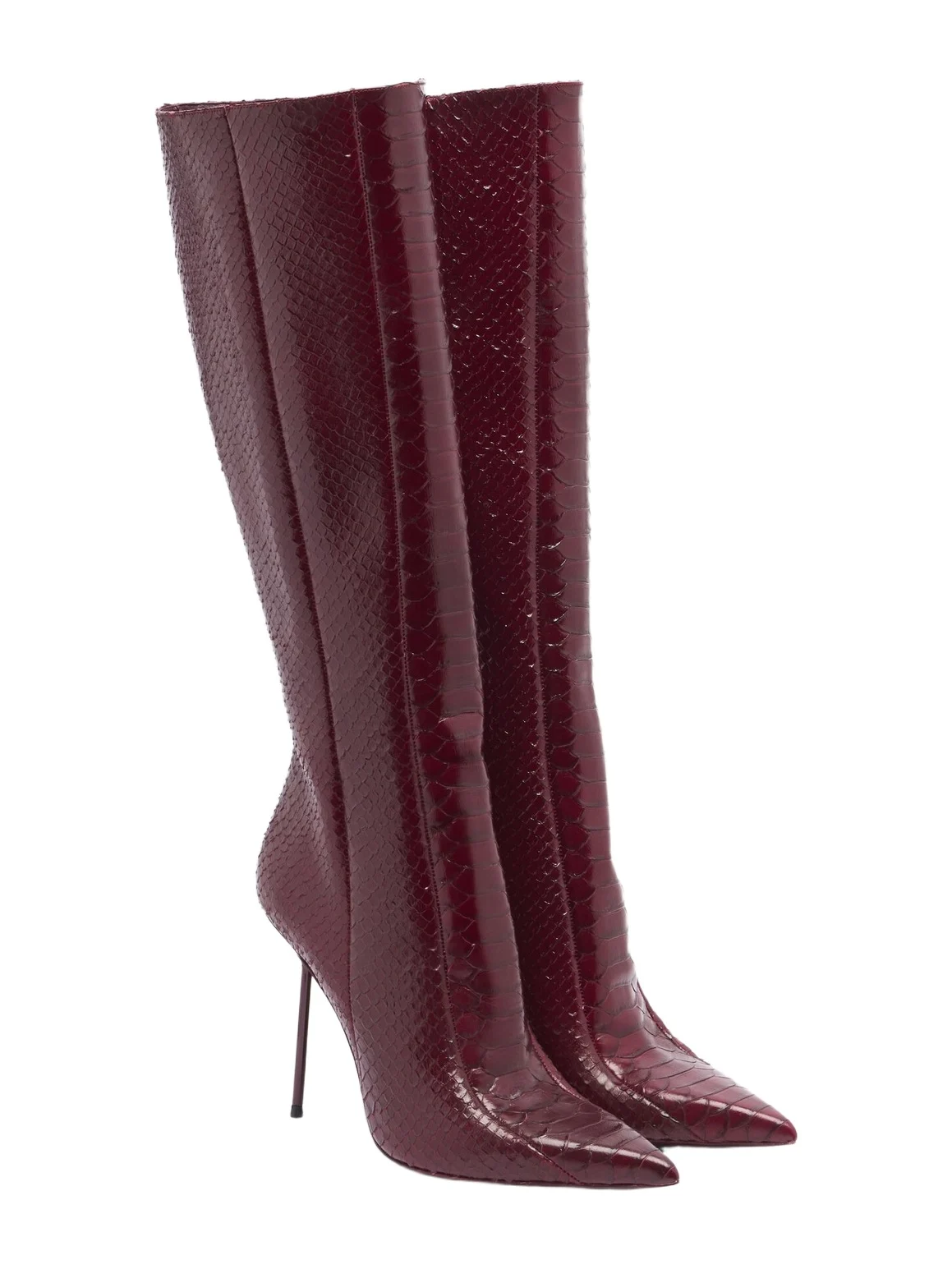 Paris Texas Lidia snake-effect leather knee-high boots