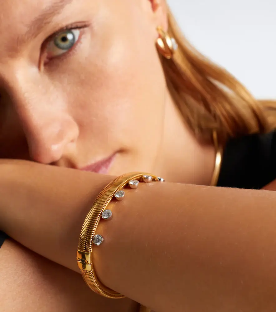 Nikos Koulis Feelings 18kt gold and enamel bangle with diamonds | Thumbnail 2 Nikos Koulis Feelings 18kt gold and enamel bangle with diamonds | Thumbnail 2