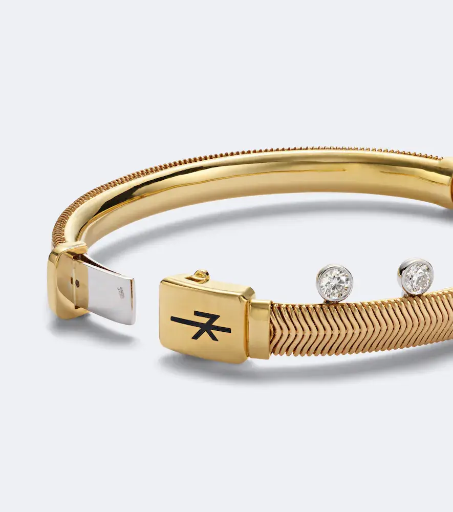 Nikos Koulis Feelings 18kt gold and enamel bangle with diamonds | Thumbnail 4 Nikos Koulis Feelings 18kt gold and enamel bangle with diamonds | Thumbnail 4