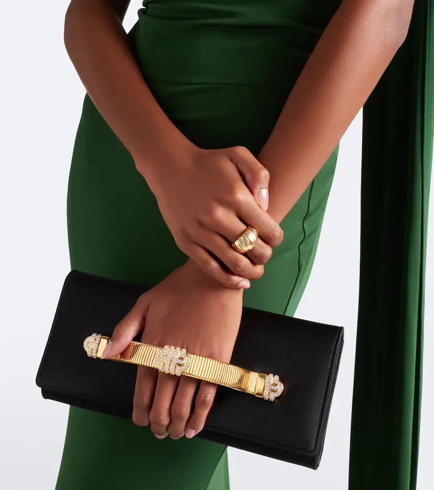 BVLGARI Tubogas embellished satin clutch | Thumbnail 5