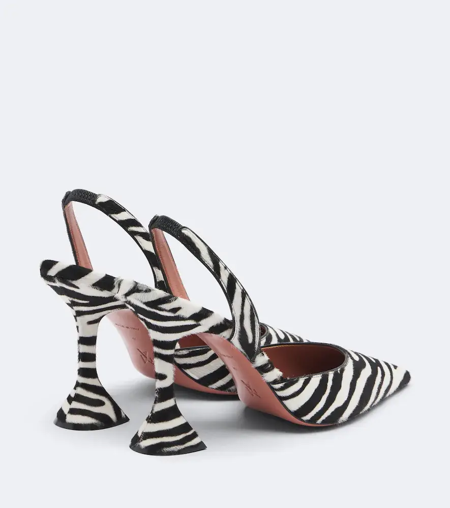 Amina Muaddi Holli zebra-print calf hair slingback pumps | Thumbnail 2 Amina Muaddi Holli zebra-print calf hair slingback pumps | Thumbnail 2