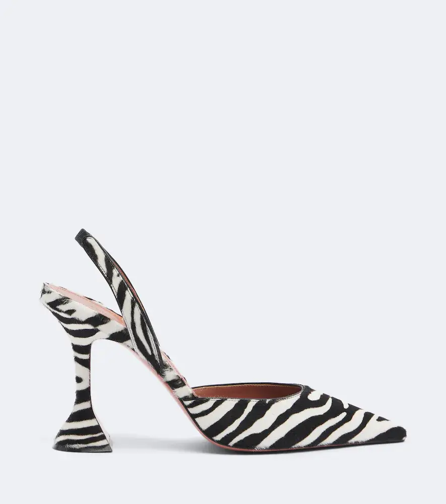 Amina Muaddi Holli zebra-print calf hair slingback pumps | Thumbnail 3 Amina Muaddi Holli zebra-print calf hair slingback pumps | Thumbnail 3