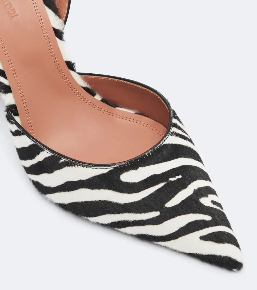 Amina Muaddi Holli zebra-print calf hair slingback pumps | Thumbnail 4 Amina Muaddi Holli zebra-print calf hair slingback pumps | Thumbnail 4