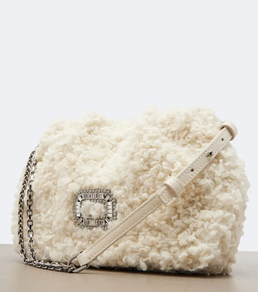 Roger Vivier Pilgrim Micro shearling shoulder bag | Thumbnail 2
