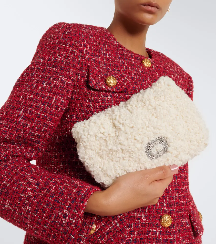 Roger Vivier Pilgrim Micro shearling shoulder bag | Thumbnail 6