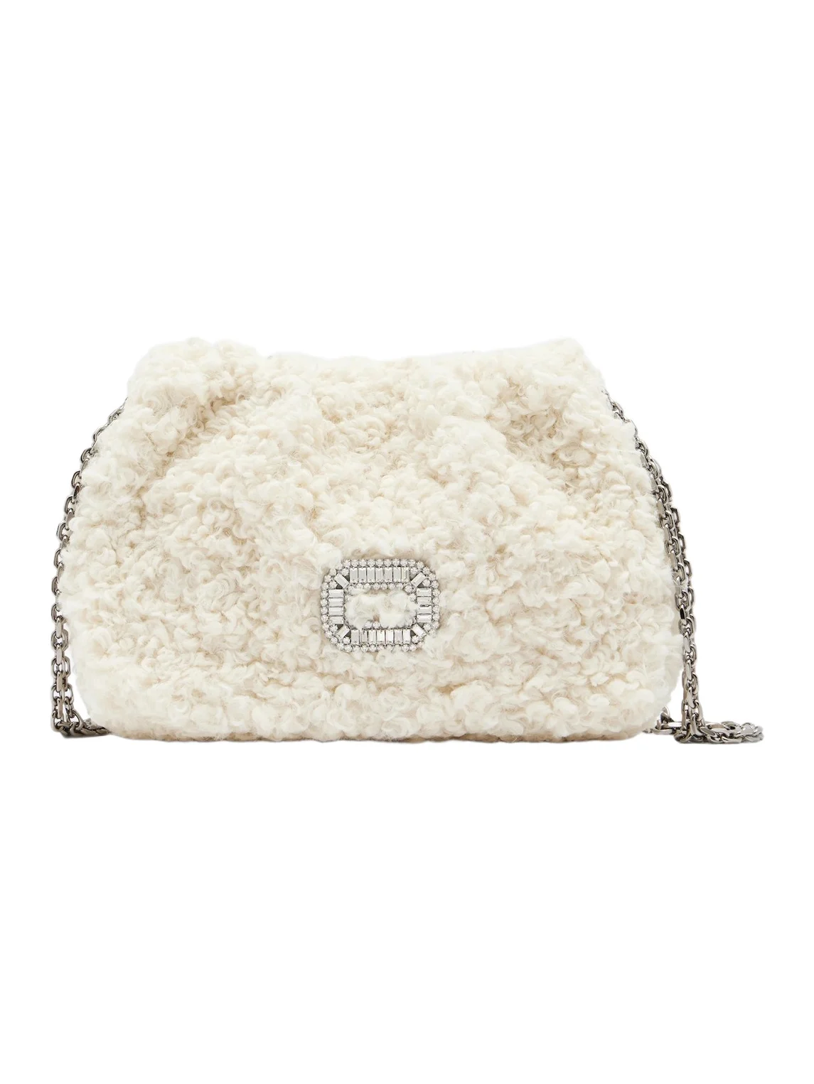 Roger Vivier Pilgrim Micro shearling shoulder bag