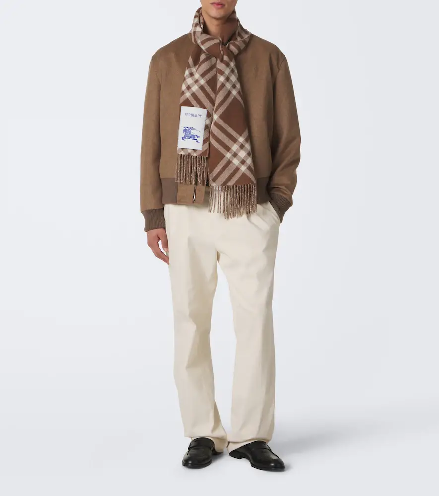 Burberry Check cashmere scarf | Thumbnail 4 Burberry Check cashmere scarf | Thumbnail 4