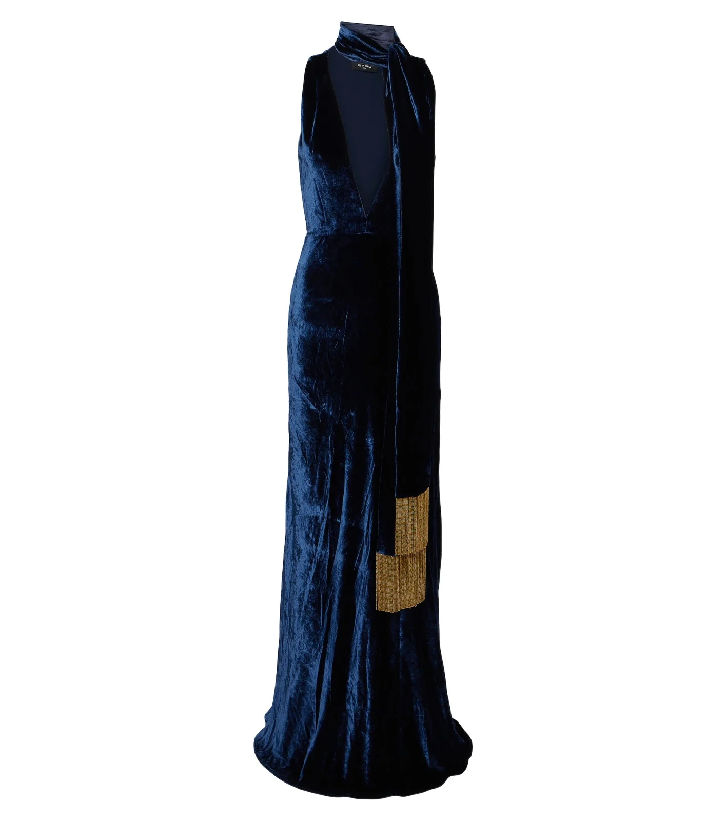 Etro Scarf-detail velvet gown