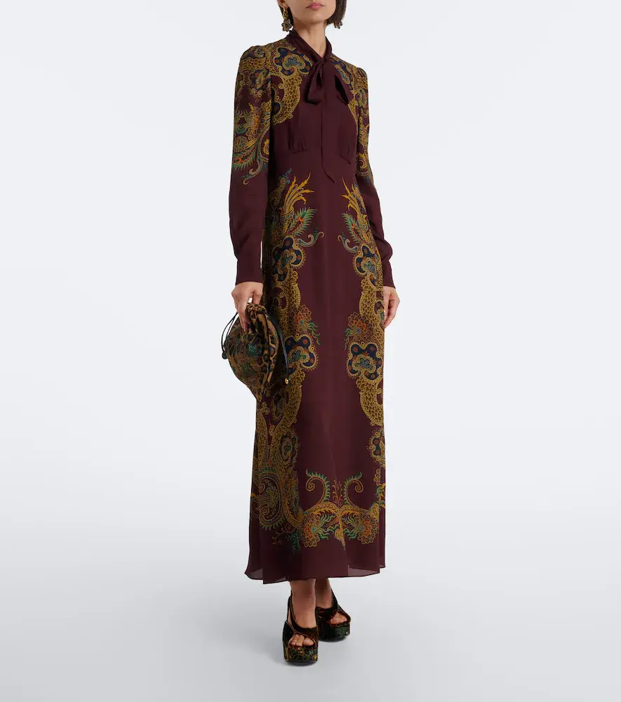 Etro Printed tie-neck maxi dress | Thumbnail 3 Etro Printed tie-neck maxi dress | Thumbnail 3