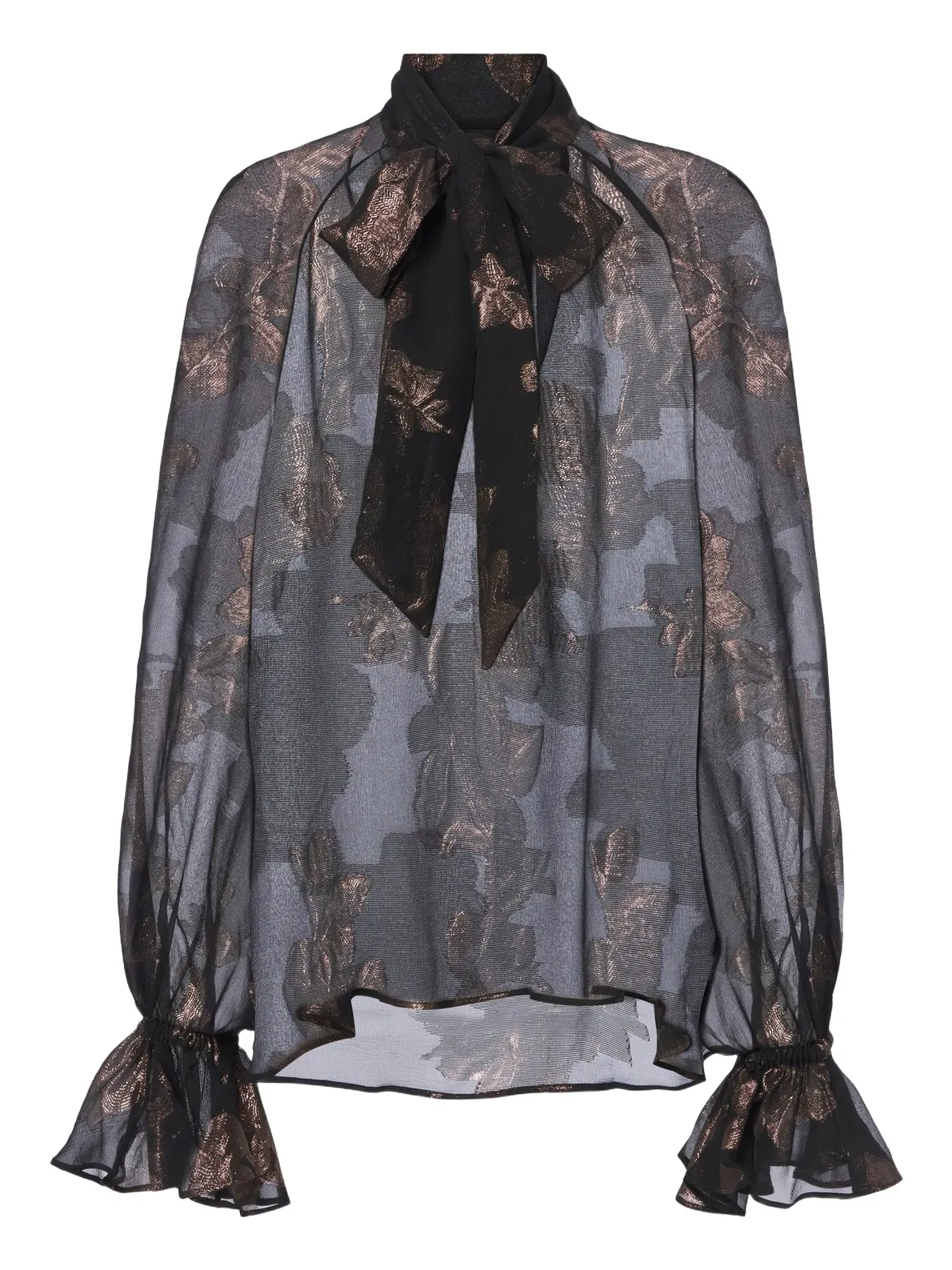 Etro Tie-neck silk-blend fil coupé blouse