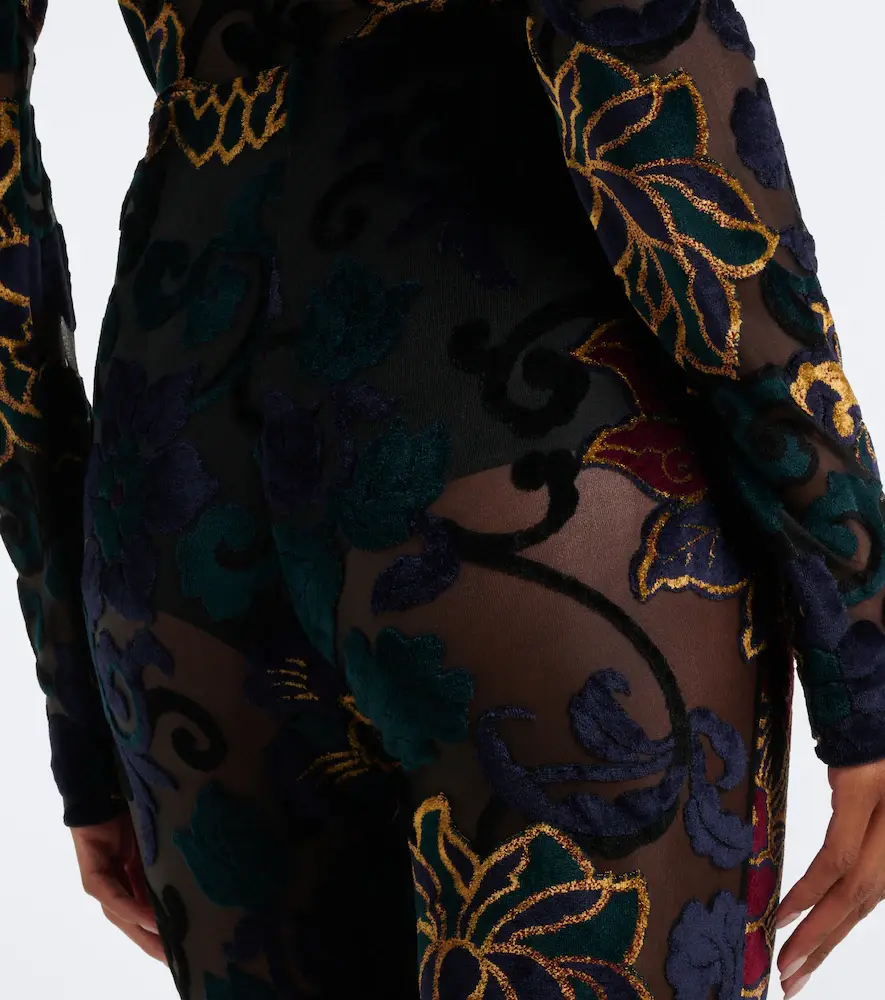 Etro Devoré floral sheer flared pants | Thumbnail 4