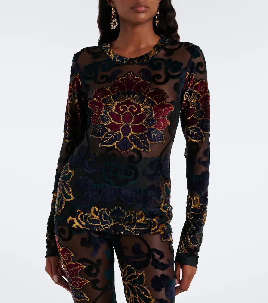 Etro Devoré floral sheer top | Thumbnail 3 Etro Devoré floral sheer top | Thumbnail 3